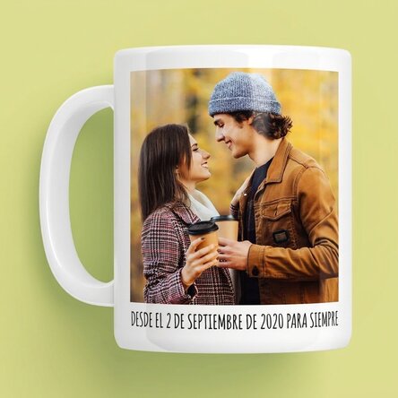 Taza personalizada con 2 fotos y texto