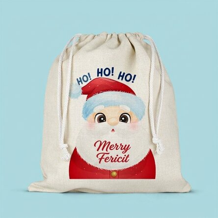 Medium gift bag personalised with name - Santa Claus