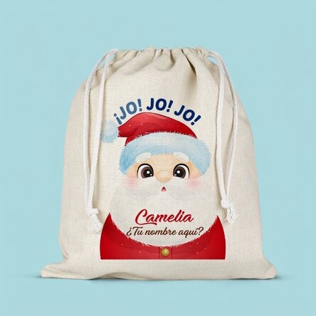Bolsita mediana para regalos personalizada con nombre - Papá Noel