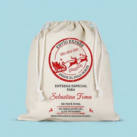 Bolsa mediana para regalos personalizada con nombre - Entrega especial