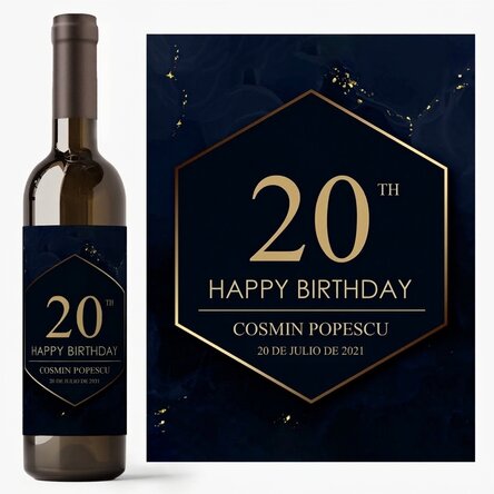 Vino personalizado con texto: «Cheers to your birthday»