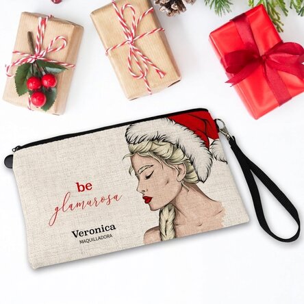 Set de maquillaje personalizado con el texto «Glamorous Christmas»