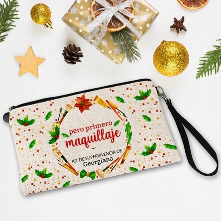 Estuche de maquillaje personalizado con la inscripción «Survival Kit»
