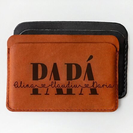 Cartera de piel personalizada con los nombres de los niños - TATA