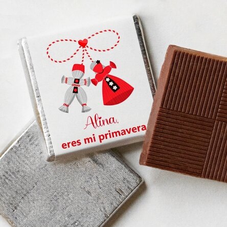 Mini bombón personalizado con un mensaje de amor