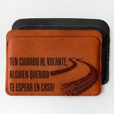 Cartera de piel personalizada con mensaje - ¡Presta atención!