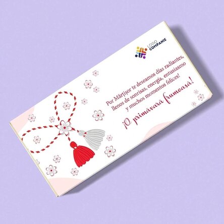 Chocolate personalizado con texto y logotipo