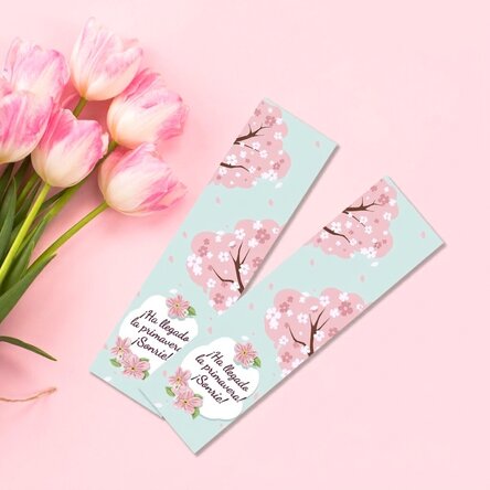 Marcapáginas personalizado con mensaje: ¡Ya ha llegado la primavera!