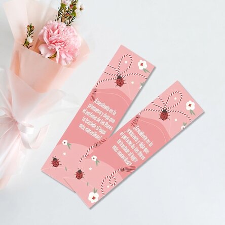 Marcapáginas personalizado con mensaje