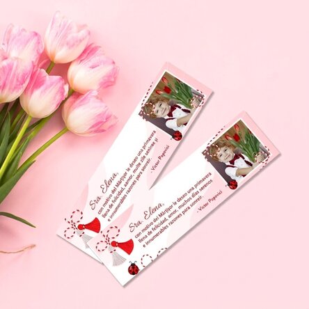 Marcapáginas personalizado con una foto y un mensaje