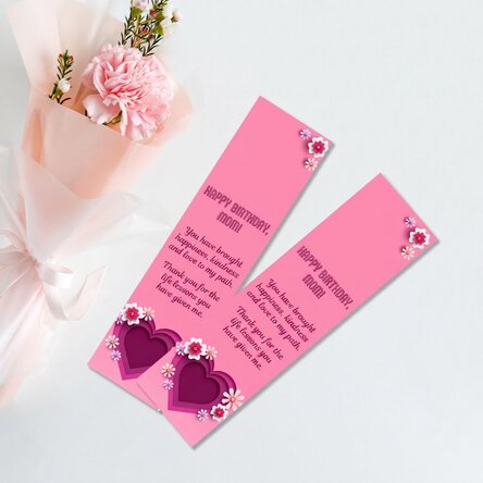Marcapáginas personalizado con mensaje - Corazón rosa