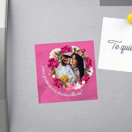 Imán personalizado con foto y mensaje: «Una bonita primavera»