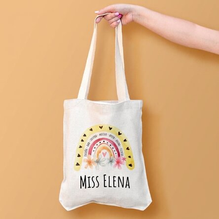 Bolso personalizado con nombre para profesora