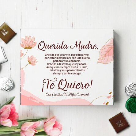 Caja de bombones personalizada con el texto: «¡Mi querida mamá!»