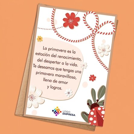 Tarjeta personalizada con texto y logotipo - Buburuza