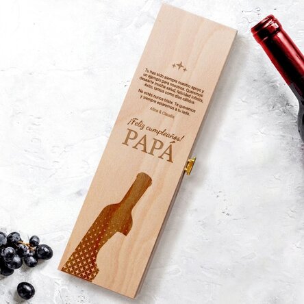 Caja de vino personalizada con mensaje - TATA