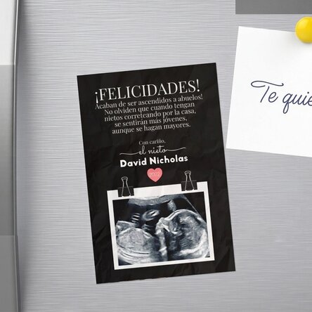 Imán de 10 x 15 cm personalizado con texto y una foto - Tarjetas de felicitación para los abuelos