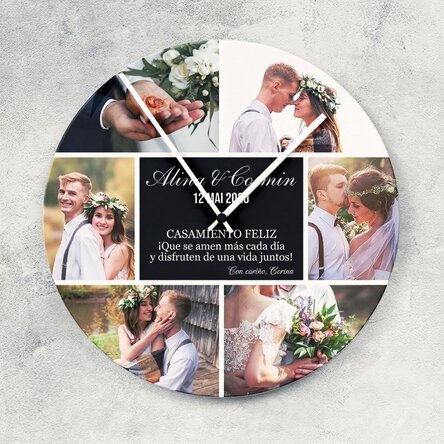 Reloj personalizado con 6 fotos y un mensaje - Momentos