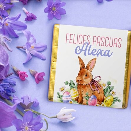 Mini tableta de chocolate personalizada con texto - Bunny
