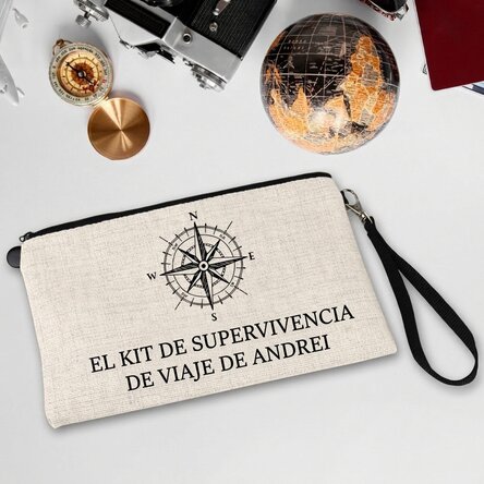 Set de accesorios para hombre personalizado con texto - Kit de supervivencia para viajes