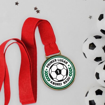 Medalla personalizada con texto - Fútbol
