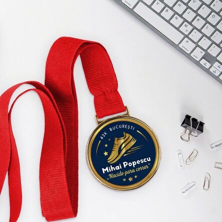 Medalla personalizada con texto para corredores