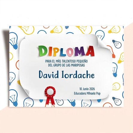 Diploma personalizado con texto