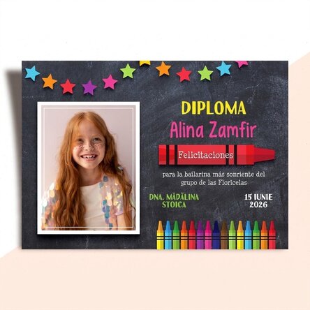 Diploma personalizada con texto y foto para los más pequeños