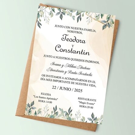 Tarjeta personalizada con texto - Invitación de boda «Elegance»