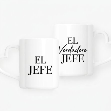 Tazas personalizadas para parejas con texto: «The Boss & The Real Boss»