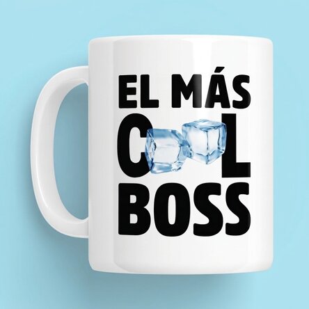Taza personalizada con texto: «El jefe más guay»