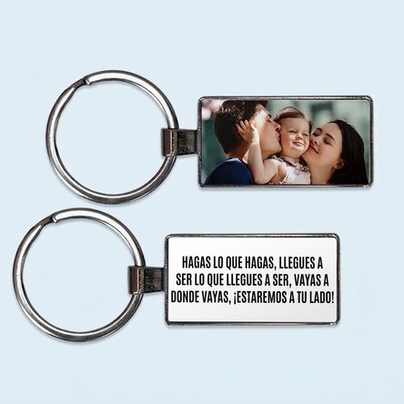 Llavero personalizado con una foto y un mensaje