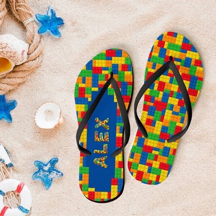 Chanclas personalizadas con nombre - Lego