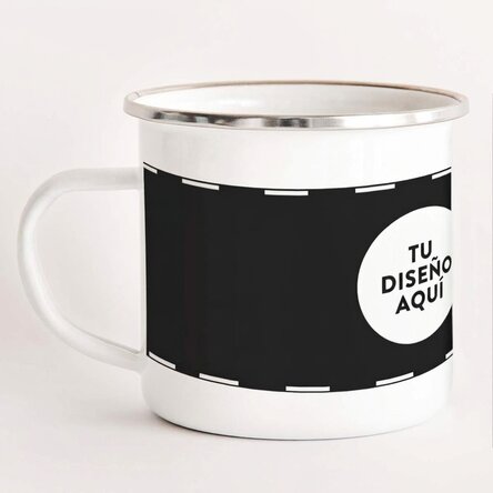 Taza metálica esmaltada personalizada con tu diseño