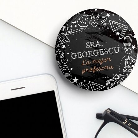 Chapa personalizada con texto para profesores