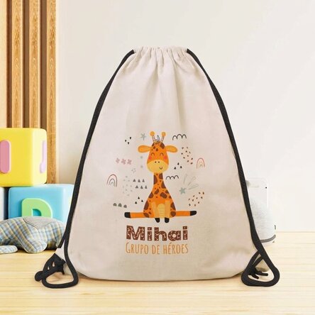 Mochila personalizada con nombre - Jirafa