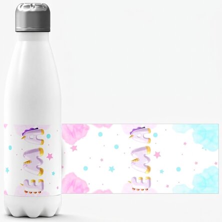 Termo con base blanca personalizado con nombre - Unicornio especial