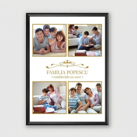 Cuadro personalizado con 4 fotos de familia