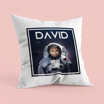 Cojín personalizado con foto y nombre - Astronauta
