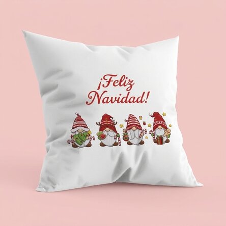 Cojín personalizado con texto - Gnomos de Navidad
