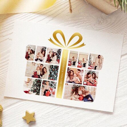 Tarjeta magnética personalizada con 12 fotos y texto - Gift Box