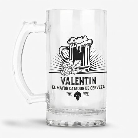 Jarra de cerveza personalizada con texto - Catador de cerveza