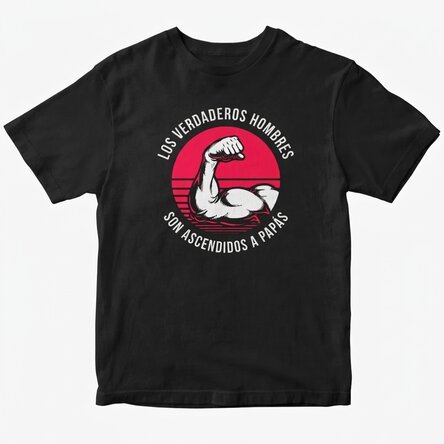 Camiseta de algodón personalizada con texto: «Hombres de verdad»