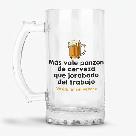 Jarra de cerveza personalizada con texto