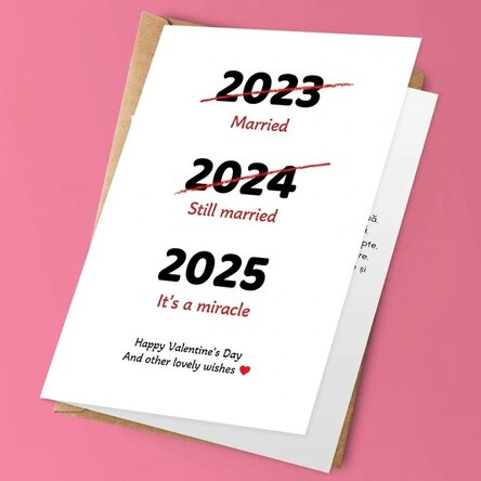 Funny personalized greeting card with text for Valentine's Day