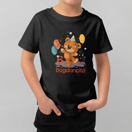 Camiseta de algodón para niños personalizada con texto: «Cumpleaños»