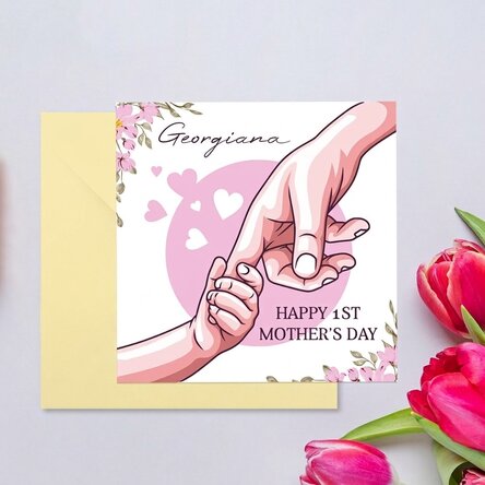 Tarjeta cuadrada personalizada con texto: «Mamá»