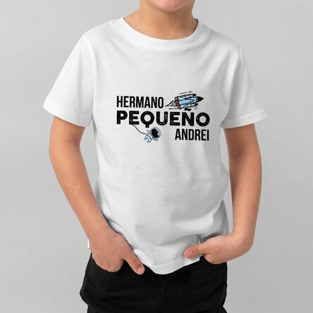 Camiseta de algodón para niños personalizada con texto - Brother