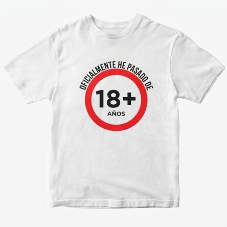 Camiseta de algodón personalizada con texto: «18 años»