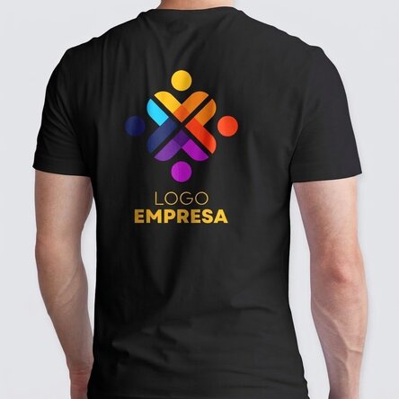 Camiseta de algodón personalizada con logotipo en la espalda